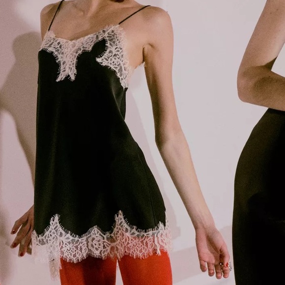 ZARA CONTRAST LACE SATIN TOP ZW COLLECTION - Picture 2 of 13